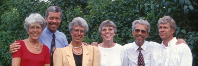 Thorkilds søskende: Birthe - Bent - Ruth - Ellen - Thorkild - Lars 1997