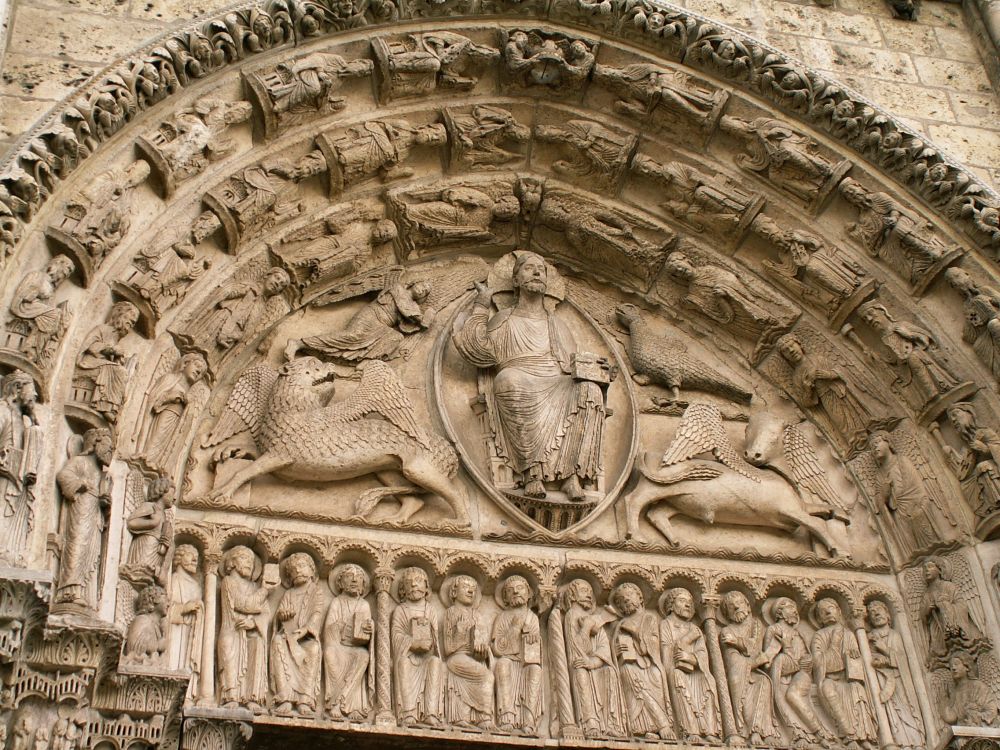 Tympanon over kongedøren i Chartres