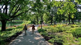 Gennem parken til jugendstil-bydelen